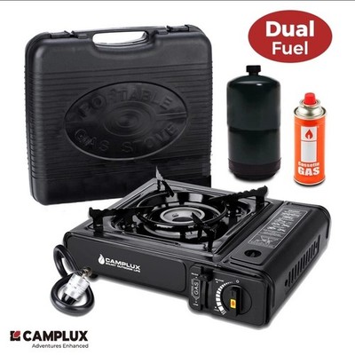 Camplux Portable Gas Camping Stove Dual Fuel Tabletop Cooking Burner System Case