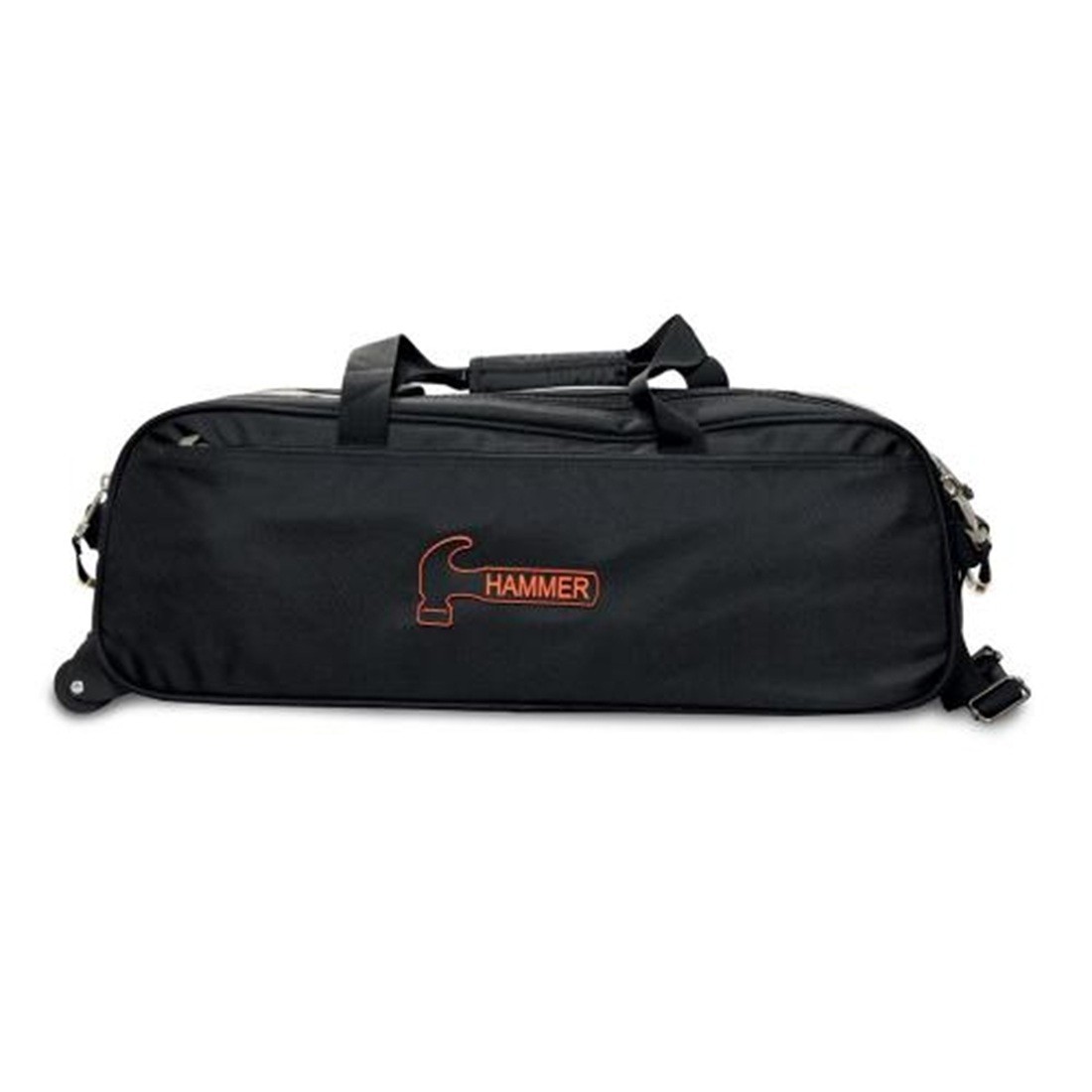 Hammer 3 Ball Triple Tote Bowling Bag with Tow Wheels Black