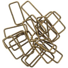 300 pcs Metal Rectangular Buckle: Square Belt Buckle - 1.8" Golden Bag Strap