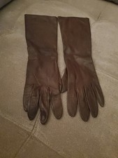 Vintage Women  s Leather Gloves Sz 7 Long Brown Driving Soft Classic Italian