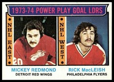 1974-75 Topps #6 1973-74 Power Play Goal (Mickey Redmond / Rick MacLeish) LL NM