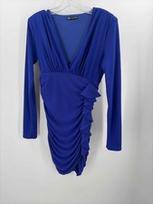 Pre-Owned Zara Blue Size XS Knee Length Long Sleeve Dress