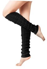 Leg Warmers - Leg Warmers for Women for Winter, 80s Ribbed Knit Leg Black