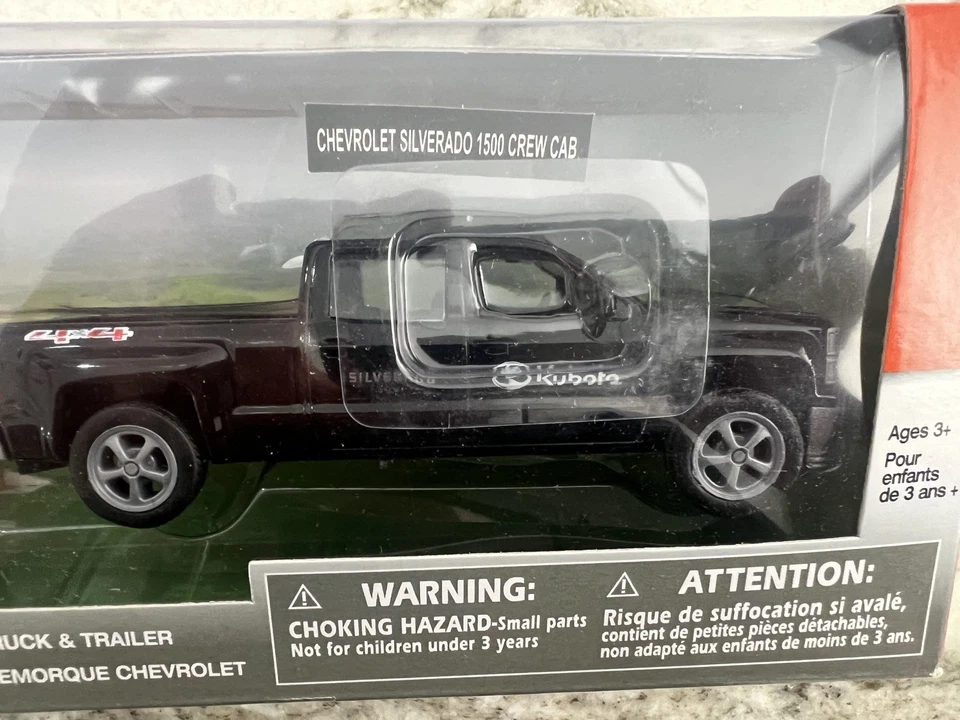 Kubota 1/43 Scale M5-111 Tractor And Chevy Pickup & Trailer New Ray SS-34213 NIB - Image 3 of 4