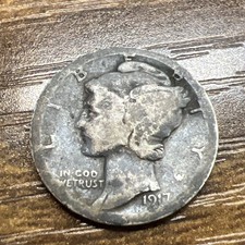 1917-D  MERCURY SILVER DIME ACTUAL COIN  Found In The Woods Of  France