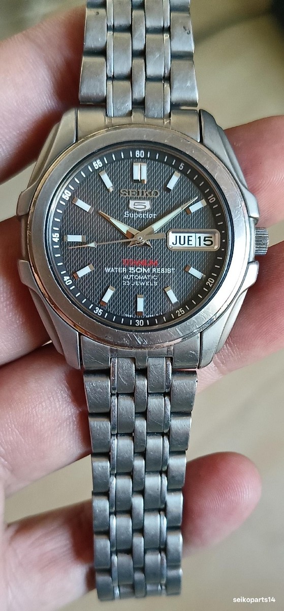RARE SEIKO 5 SUPERIOR RED TITANIUM 7S36-0140 YEAR 1990 AUG ALL