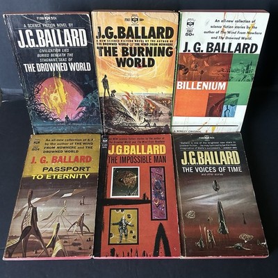 J.G. Ballard Berkley Books Sci-Fi/Post-Apocalyptic Vintage Paperback Book Lot x6