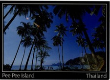 Pee Pee Island Thailand vintage postcard b150