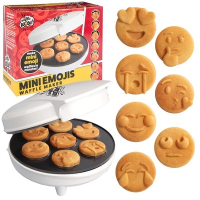 Mini Emojis Waffle Maker for Valentines Day Breakfast- Make 7 Unique Smiley F...