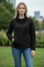 L.L. Bean Jacket Women's Medium Black Polartec Fleece Layer Cabincore Gorpcore