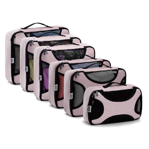 Packing Cubes for Suitcase – Pink Travel Organiser Set, 6 Pieces Lightweight