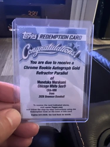 Munetaka Murakami Redemption Card Gold Refractor Parallel Autograph Bowman 2026
