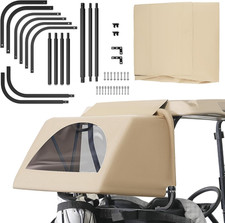 Universal Golf Cart Rain Cover Kit for Club Car, EZGO, Yamaha - Beige