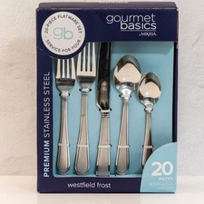 Mikasa Gourmet Basics Westfield Frost 20 Piece Flatware Set Service for 4