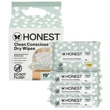 The Honest Company 100 Pure Organic Cotton Dry Wipes, 192 Count