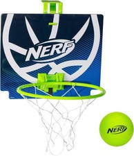 Nerf Nerfoop - the Classic Mini Foam Basketball and Hoop - Hooks on Doors - Indo
