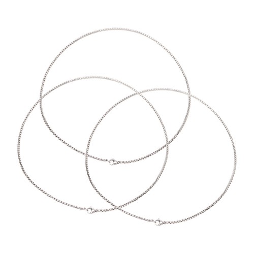 3Pcs Steel Necklace 19.7in Long 0.1in Thick Stylish Design High Pol NAU - Picture 16 of 23