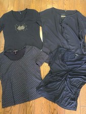 ESCADA Black T-Shirt  Top 4-Piece Set, Size 36-40, V-Neck, Used