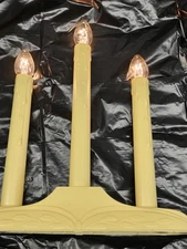 Vintage 3 Lite Candolier / Light Candelabra Dripping Wax Candle - W/ Clear bulbs