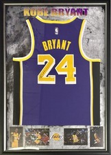 KOBE BRYANT Signed Jersey Lakers On Photo Montage Backdrop Framed PSA COA