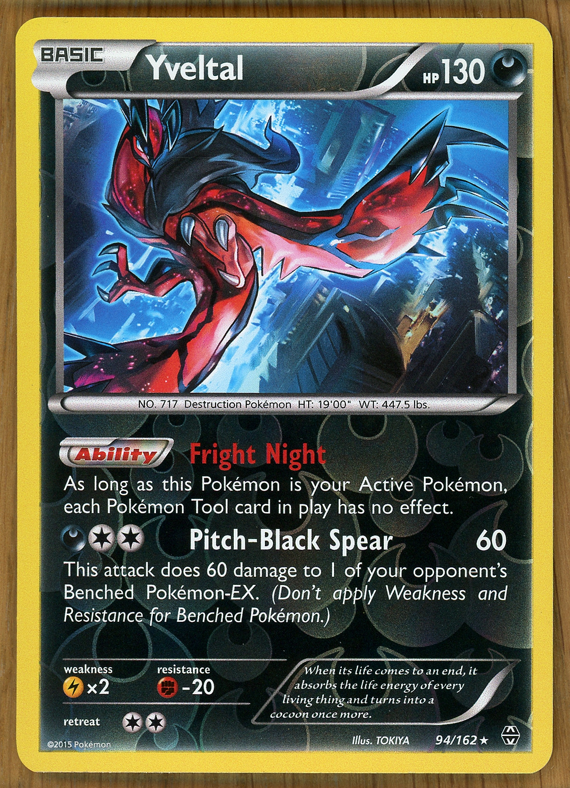 Yveltal - 94/162 ~ Rare Reverse Holo ~ XY Breakthrough ~ Near Mint!!