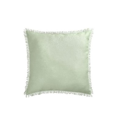 Sage French Linen Filled Cushion Square - 55cm x 55cm by Vintage Design Homew...