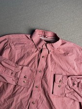 Ariat Shirt Men's L Red Pro Series Check Plaid Short Sleeve Button Down Western