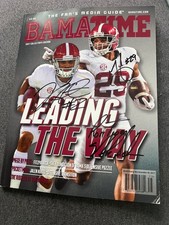 Alabama Crimson Tide football Nick Saban Jalen Hurts & Fitzpatrick signed mag