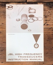 JBL Modello 075 375 LE175 LE85 HF Trasduttore Proprietario/Manuale Utente *Originale*