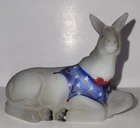 Fenton Patriotically Decorated Donkey Figurine With Artist's Signature