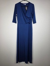 NWT Doublju Navy Blue Maxi Dress with 3/4 Sleeves