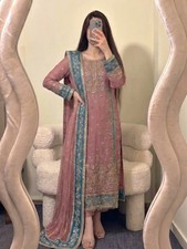 Indian Designer Georgette Dusty Pink Salwar Kameez With Dupatta For Wedding Wear