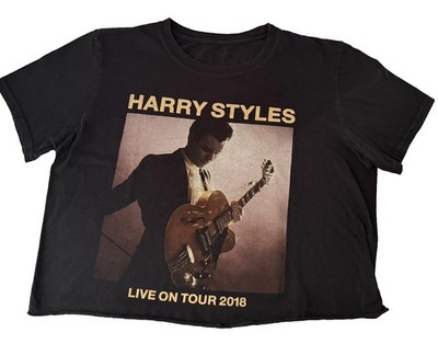 Harry Styles Vintage 2018 Live On Tour Cropped Black T-shirt