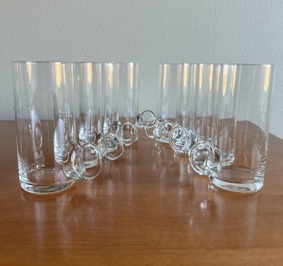 8 Vintage Cystal Glasses 5'' Irish Coffee Cocktail Glass Mug with Handle