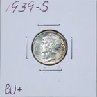 1939-S 10C Mercury Winged Liberty Silver Dime in BU+ Condition #6312