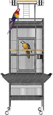 Extra Large 61'' Bird Cage with Play Top & Perches for Parakeets & Cockatiels