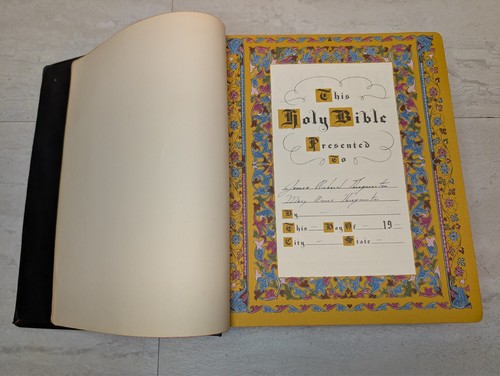 SANTA BIBBIA Edizione Lettera Rossa Edizione MASSONICA Ciclopedica Indicizzata (1955) Hertel - Foto 8 di 9