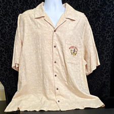 Disney Parks Authentic Original Men's Big & Tall 2XL Beige Floral Mickey Shirt