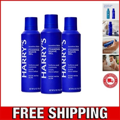 Foaming Shave Gel for Men with Aloe - 3 Pack 6.7oz - Soothes and Cushions Ski...