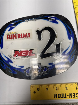 #ad Troy Lee Designs BMX Number Plate Mid School Racing Bike Bicycle Vintage ABA NBL $25.00