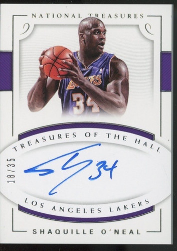 2017-18 Panini National Treasures Shaquille O'Neal #TH-SON Hall of Fame Auto /35