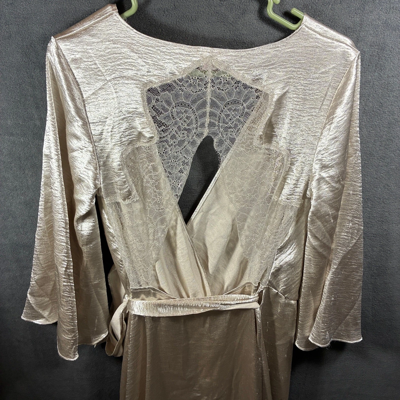 UNDERCOVER victorias secret abito donna avvolgente XS champagne pizzo angelo fata civetta reggenza