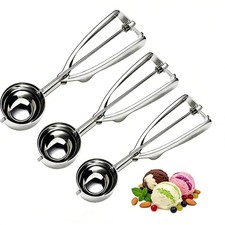 Ice Cream Scoop, Cookie Scoops for Baking,Polished Stainless Steel Ice Cream ...