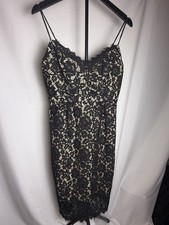J CREW Sz 2 Sheath Dress Black Floral Lace Beige Lining Spaghetti Strap Midi