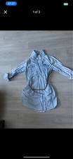 Guess Denim Look (not Denim Material) Button down Shirt Dress Light Blue Medium