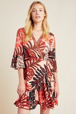 Farm Rio XS Bruxelles Wrap Dress Ladies Extra Small Petite Anthropologie