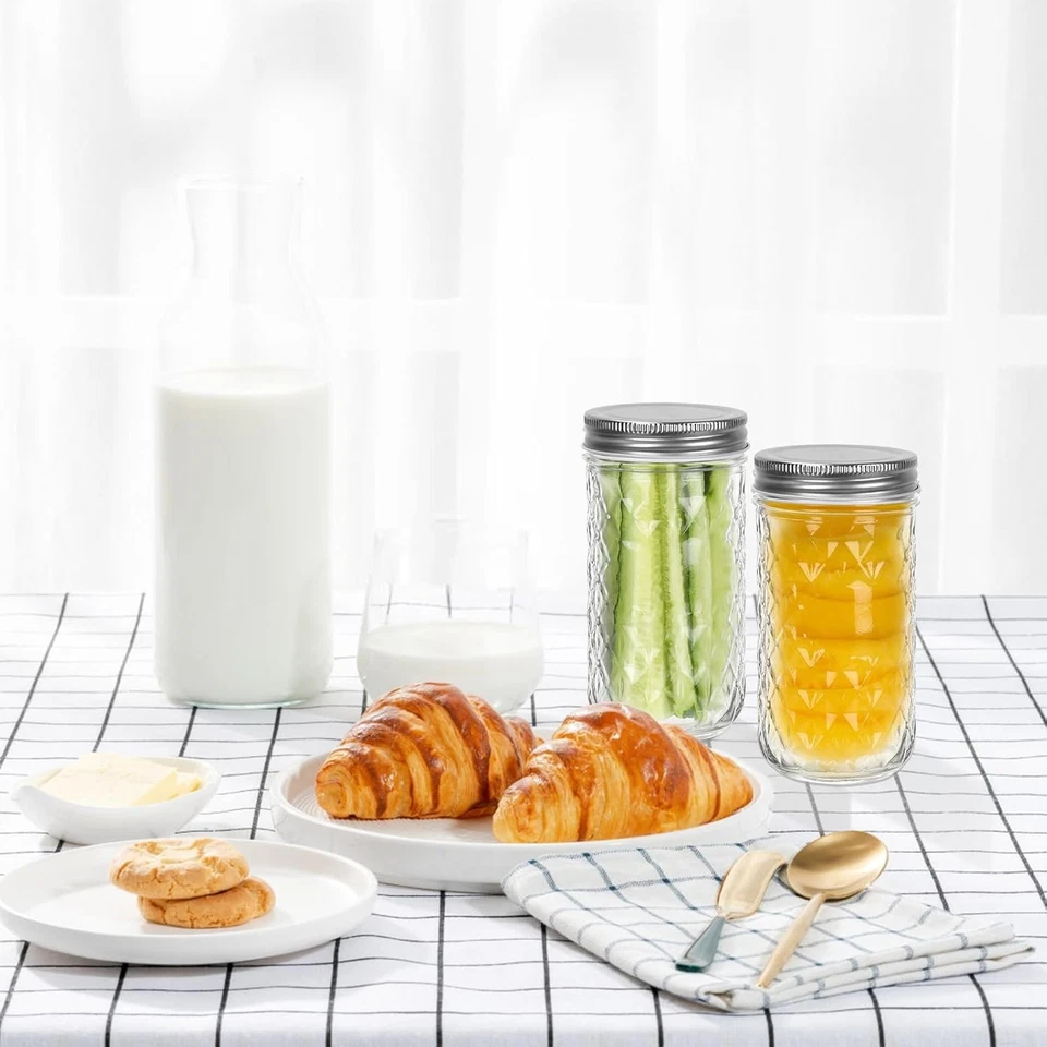 Банки для консервирования Mason 12 унций банки для желе с обычными крышками идеально подходят для Jam15 УПАКОВКА - Изображение 3 из 4