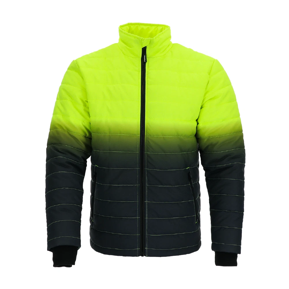 SALE! New RefrigiWear Men's Enhanced Visibility Quilted Jacket - Hi-Vis LARGE