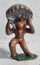 BARCLAY VINTAGE LEAD TOY SOLDIER PARACHUTE JUMPER B134 ORIGINAL 1930s DAMAGE BAS