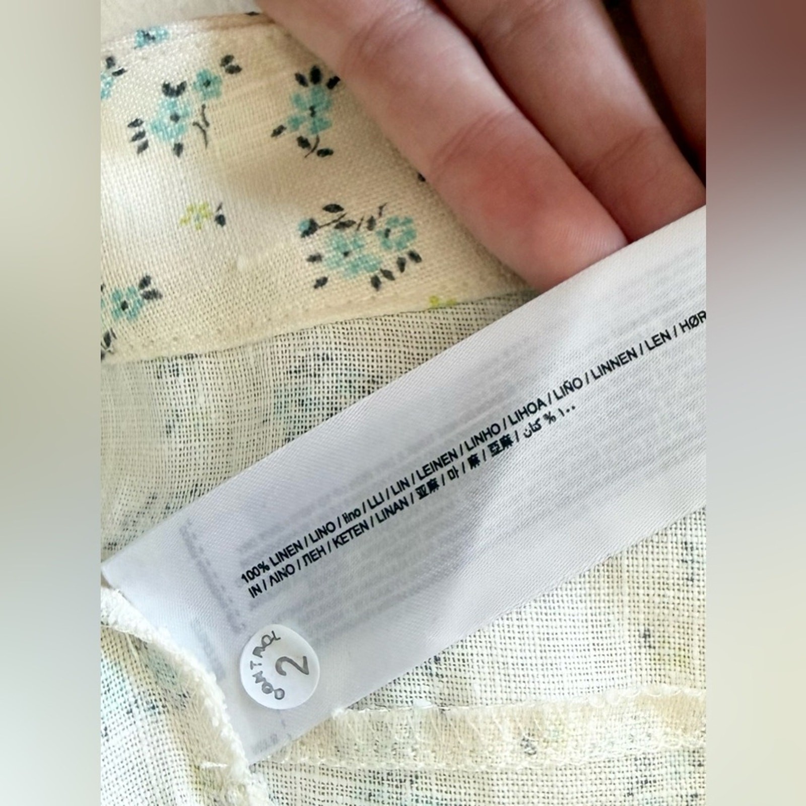 NWT Mango Linen Floral Pants Holborn Flare Long Ditsy Cream Pants Size 6 thumbnail 8